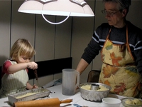 Lucija prepares her first cake