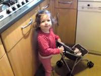 Evie and her new "bug bug"