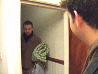 Matt & Mike leaving my flat