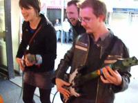 Kath and myself playing Guitar Hero