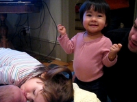 Sofia with TWO cousins!