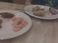 sara playing with her food again...