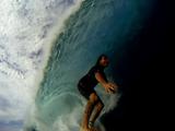 Jamie Sterling CHARGING a SICK TUBE with his GoPro.  Tahiti 2009