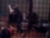 Spying on my drunk friends, Stephen and Josh.