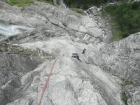 Escalade - Cascade de Villard Notre-Dame, voie "Les Délices de Notre-Dame"