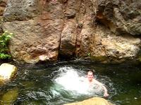 Two bros jump into a watering hole