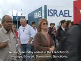 ACTION boycott d'Israël au salon aéronautique du Bourget, Paris.