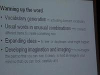 What is warming up the word