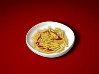 Ketchup on fries (3d)