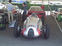 The Auto Union Streamliner and various other classic Audis at Goodwood