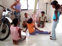 Samantha Playing with the Neighborhood Kids
