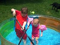 Hockey in an inflatable pool in July
