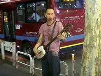 Shamisen player in Shibuya