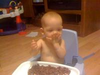 Carmen Eating Beans