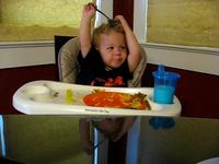 Jay eating with a Fork