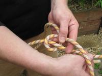 Sam Bisnett teaches the bowline knot