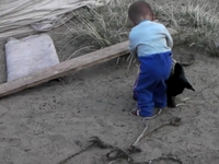 Mongolian Nomad baby vs. Goat baby