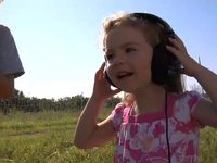 Finley with headphones