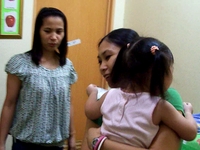 Pixelle getting her Flu Shot; Ouchie BooBoo