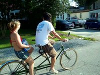 Tim & Rachael riding the tandem