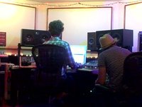 Samuel working with Greg Wells
