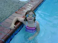Elysia swims the width of the pool