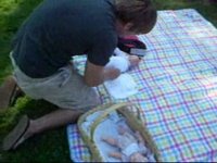 Micah's Baby Initiation:  Almost Hurled...