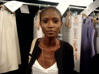 Aminata backstage at Michael Kors