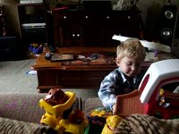 Gabriel playing with cars (Sept. 17, 2009)