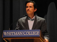 Thomas Mullen, author of "The Last Town on Earth," speaks to Whitman