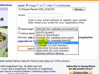 Post an image on ImageShack