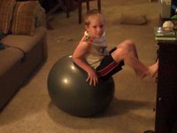 Aidan and the Exercise Ball