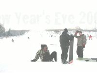 First lesson of snowboard