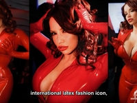 HD - Bianca Beauchamp - Red Latex Fashion Catsuit