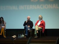 Post screening Malcolm McDowell