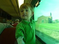 Henry's ride on Thomas the Train