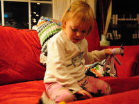 Lily with Maddi's new kitty Green Eyes 3