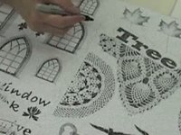 Cracked Paper Quilts 3: Revealing the Stitched Base and Adding the Cracks