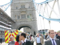 Evacuating the Tower Bridge in London / May '09