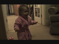 Charlotte learning to stand and balance unaided