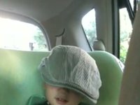 Peekaboo with Daddy's hat