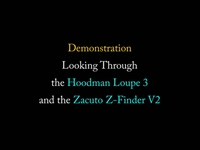 View through the Zacuto Z-Finder V2 and the Hoodman Loupe 3