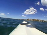Sea Kayak GoPro - on Sydney Harbour.. 20 kn Winds too