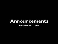 Announcements - Nov 1