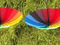 Colored umbrellas