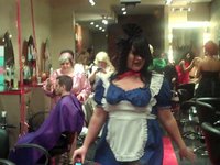 Scene from a NY hair salon - Halloween