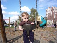 Bronwen first on swing2