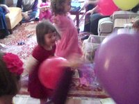 Audrey 3rd birthday party balloon fight