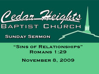 Sins of Relationships - Romans 1:29