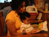 Kamilah reading to Amaya